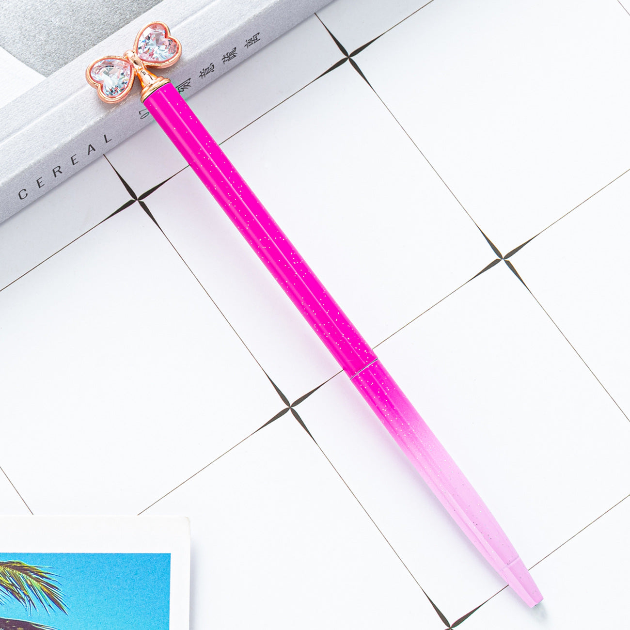 Wholesale Bow ball point pen cartoon cute high color value diamond crystal pen