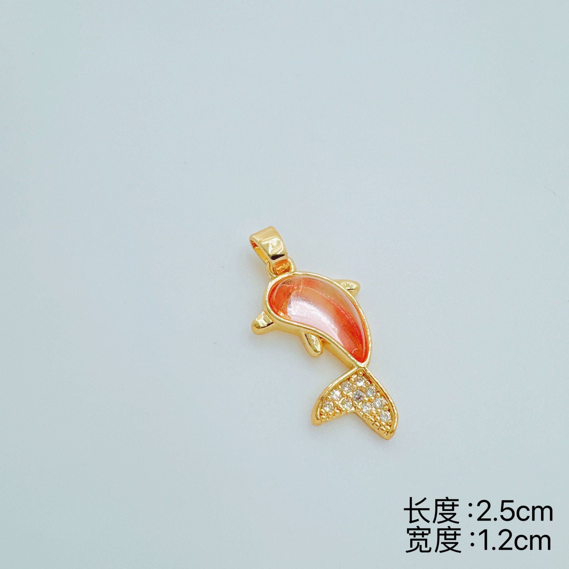 Wholesale Dolphin Pendant Necklace Gold Plated Cubic Zirconia Stylish Office Fashion Accessory