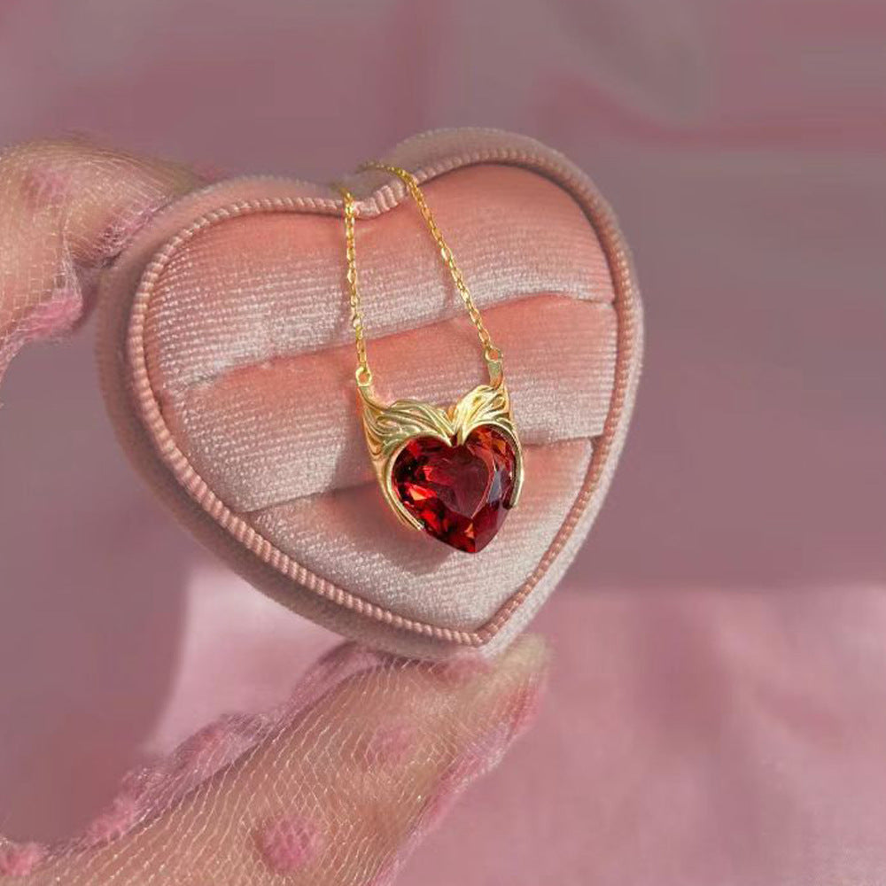 Wholesale  love pendant  heart zircon clavicle chain necklace