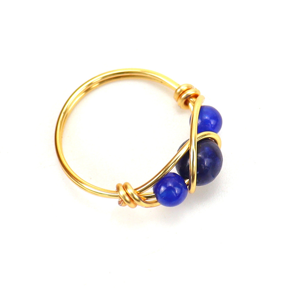Wholesale  gold agate beads crystal ring