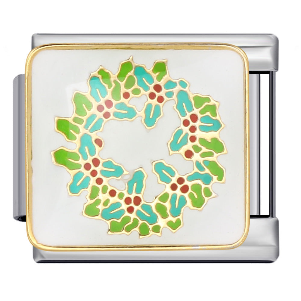 Wholesale Italian Charm Bracelet 9mm DIY Splicing Flower Series Stainless Steel Composable Bracelet