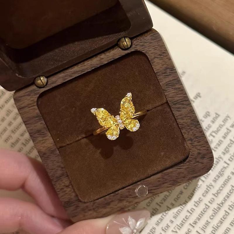 Wholesale Gold Zircon Butterfly Ring