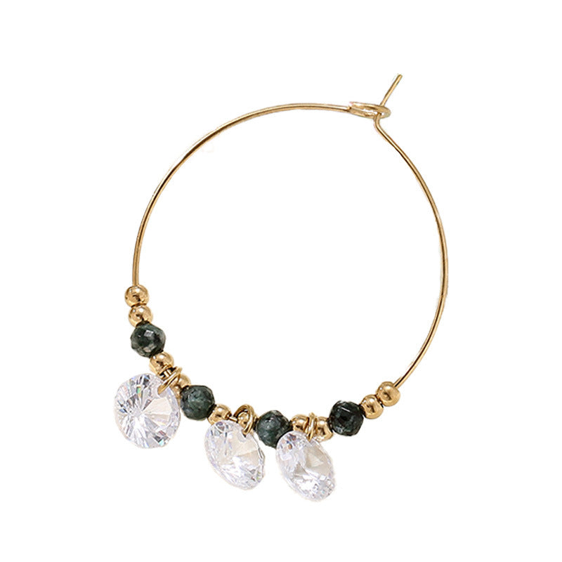 Wholesale stainless steel zircon simple earrings