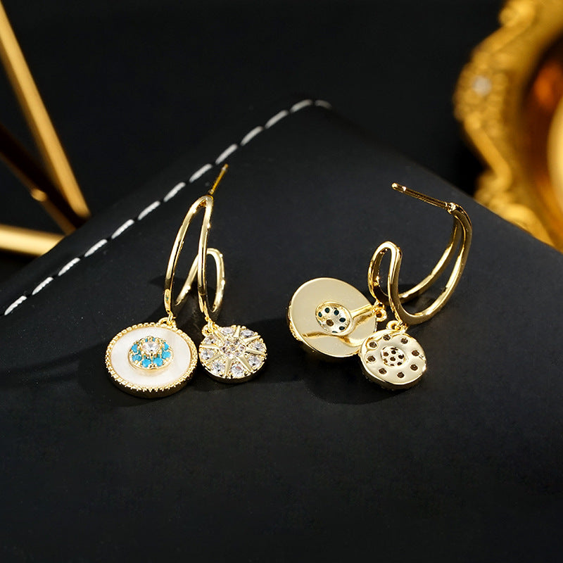 Wholesale  925 silver pin earrings zircon micro-set earrings