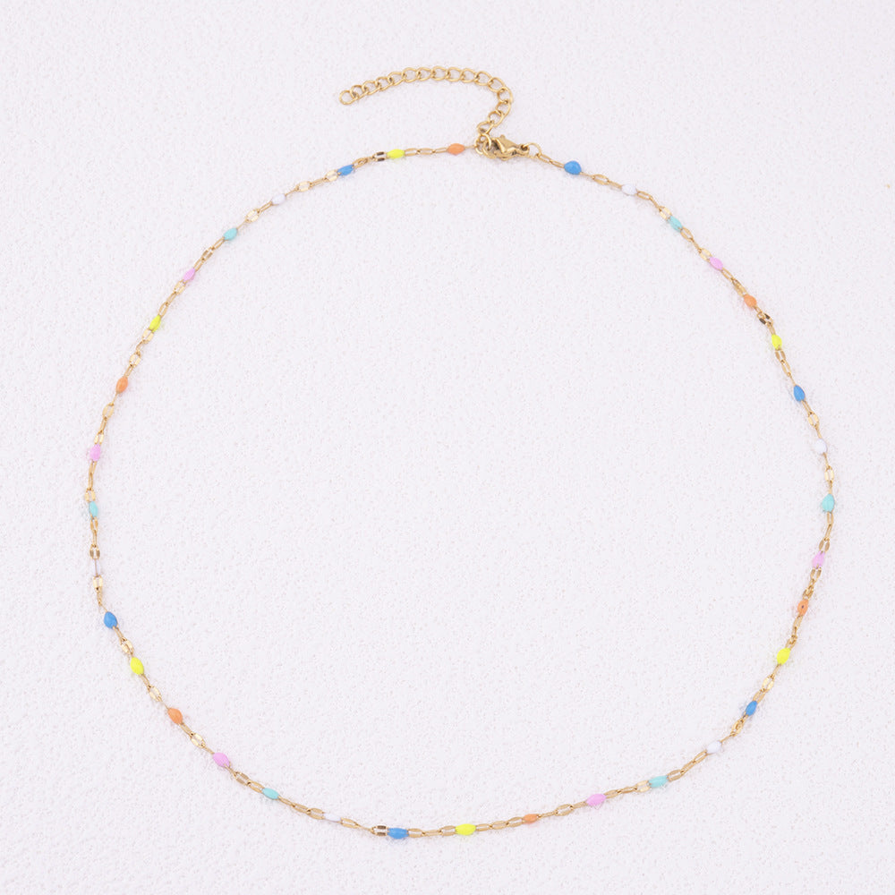 Wholesale Titanium Steel drip necklace  epoxy bracelet jewelry