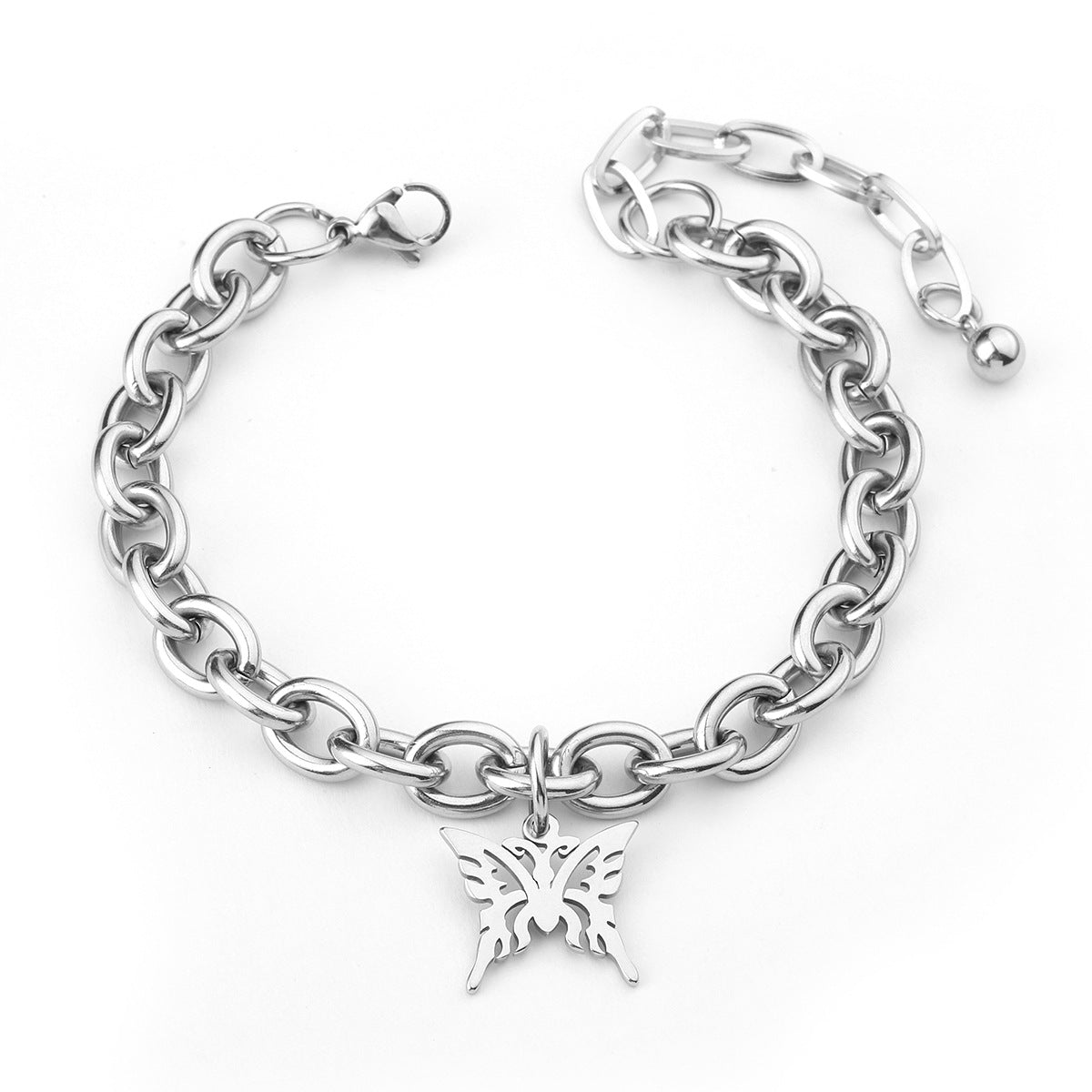 Wholesale Single Layer Chain Sapling Stainless Steel Bracelet ACC-BT-jiax007