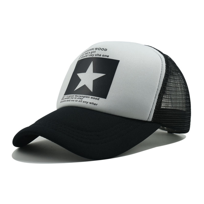 Wholesale Retro Printed Mesh Hat Five-pointed Star Baseball Cap ACC-HT-Xiny010