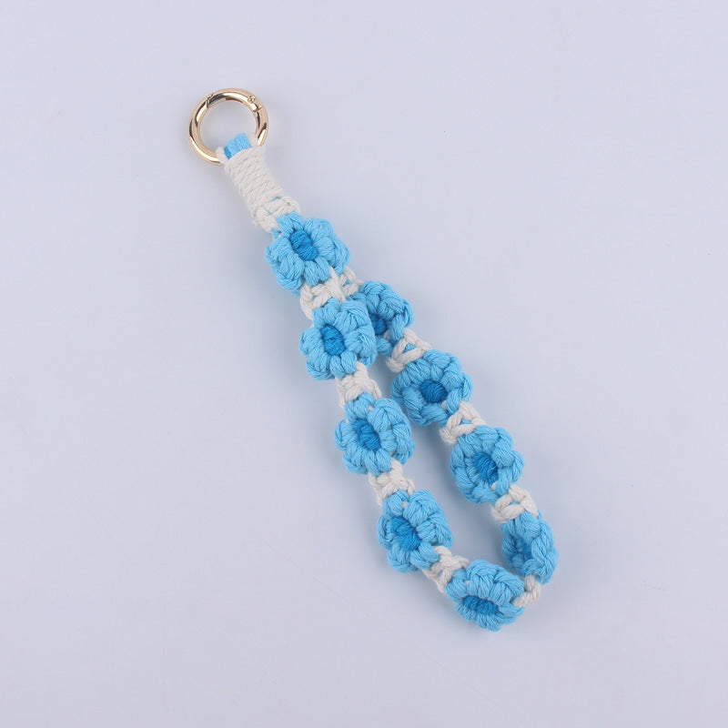 Wholesale Handmade Weaving Cotton Cord Daisy Keychain ACC-KC-GuangTian019