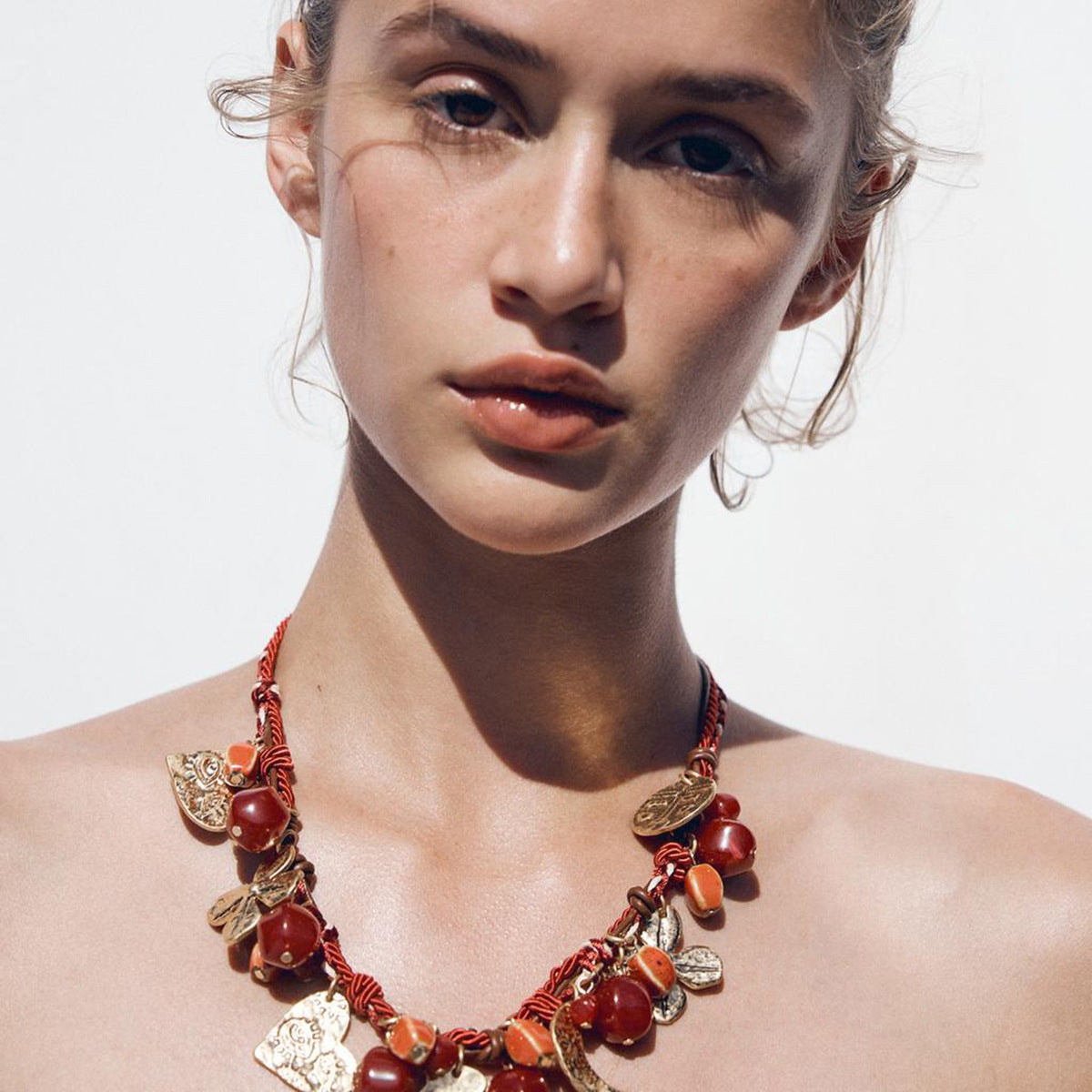 Wholesale Bohemian Ethnic Handmade Red Rope Necklace