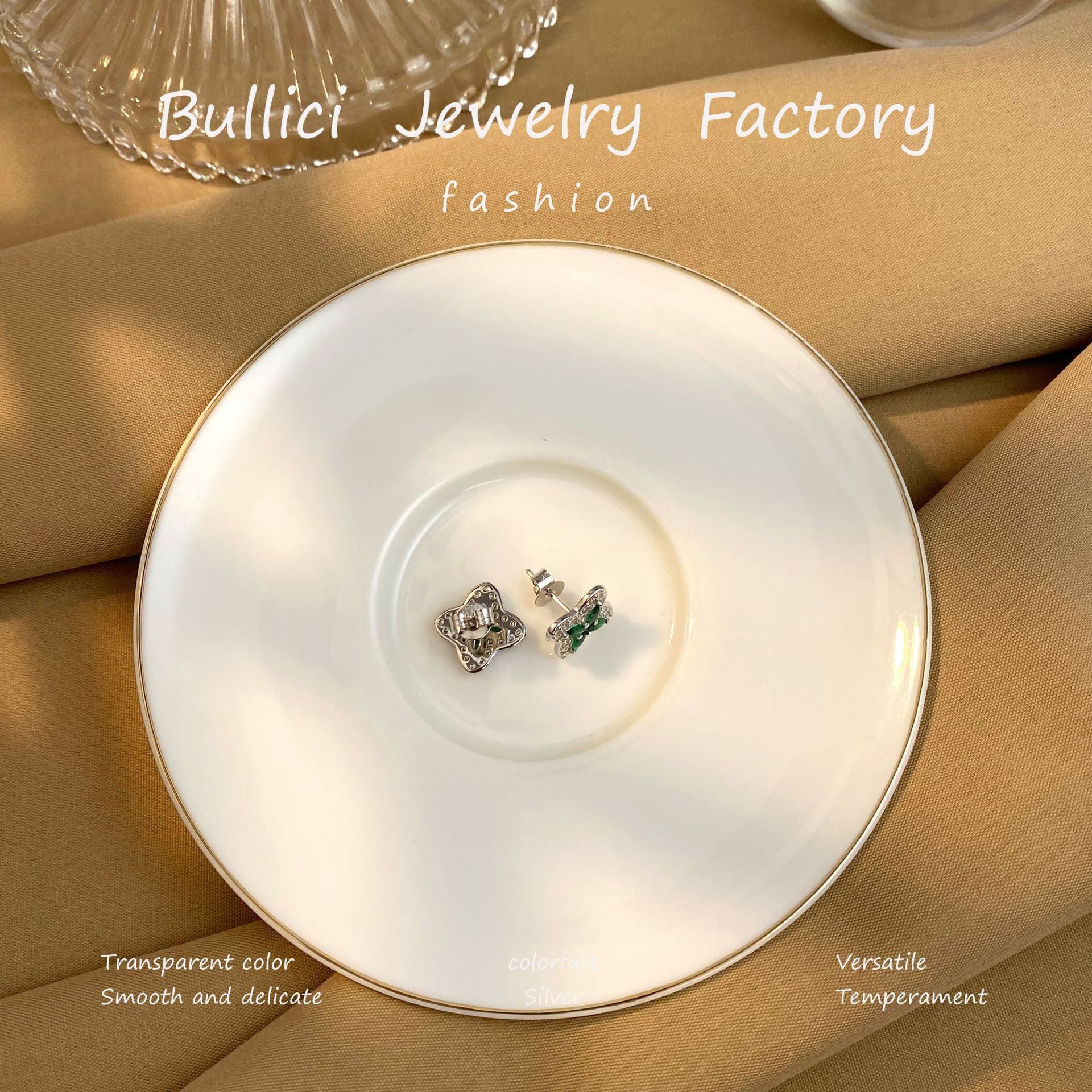 Wholesale  Four-leaf Clover Earrings  Sterling Silver Earrings