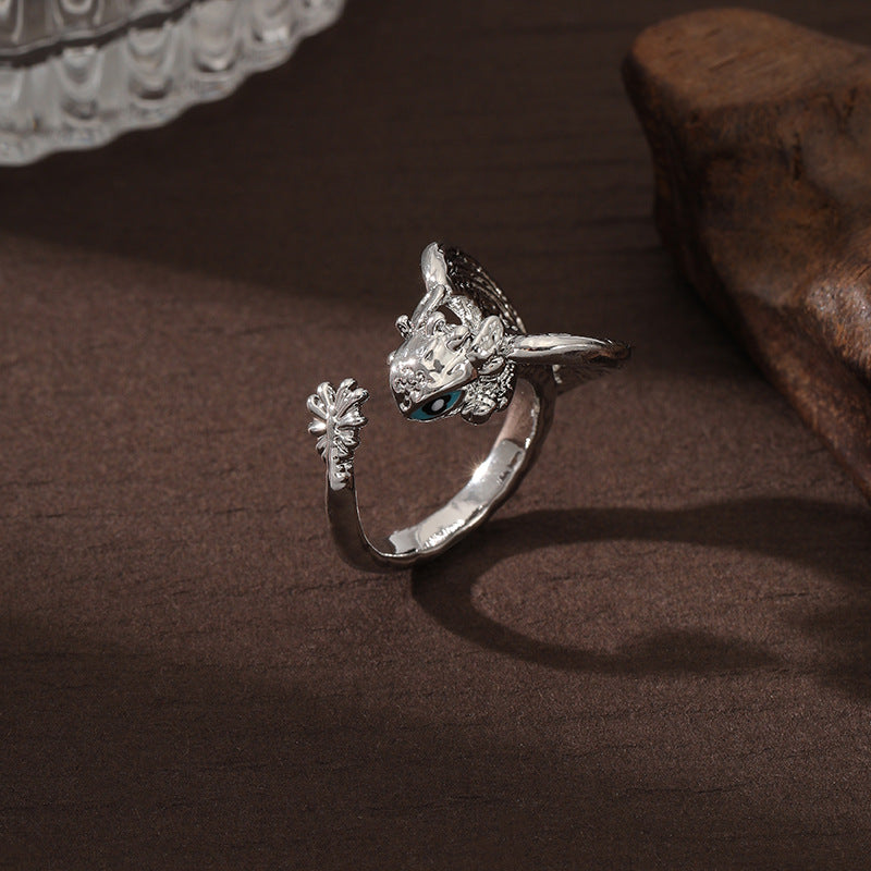 Wholesale Men's Hip-hop Style Retro Zinc Alloy Open Adjustable Ring ACC-RS-YunJ016