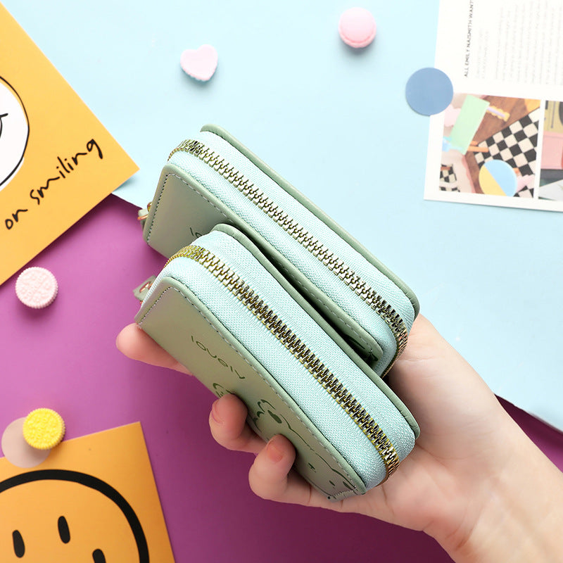 Wholesale PU Zipper Mini Card Slot Accordion Small Card Holder Wallet ACC-WT-YLT001