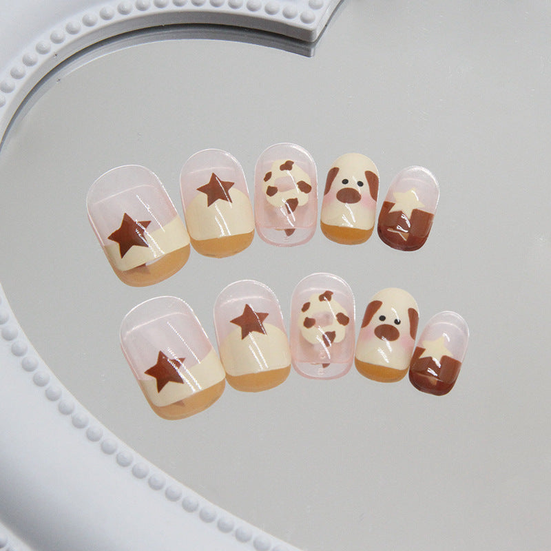 Wholesale 24 Pieces/box Cute Puppy Star Nails Kits Nail Stickers