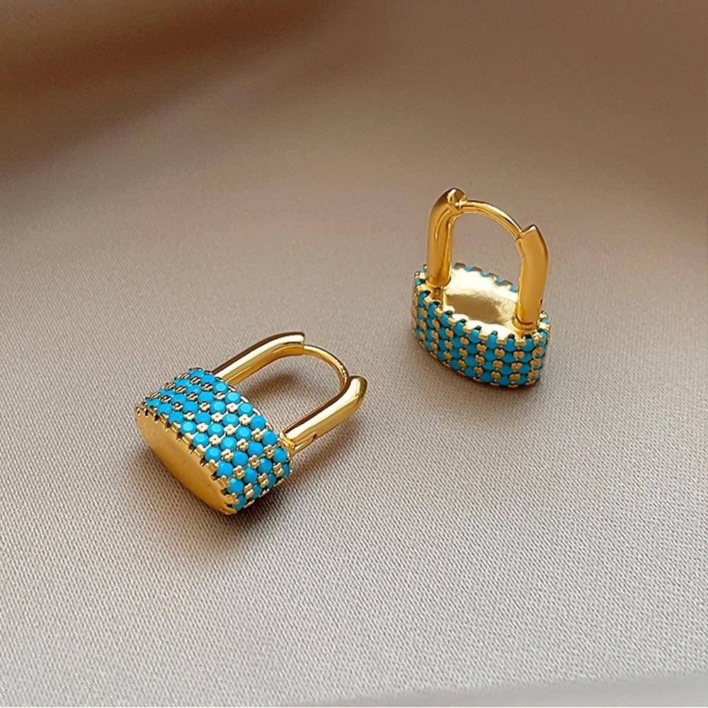 Wholesale Elegant  Sophisticated Four-Leaf Clover Turquoise Stud Earrings