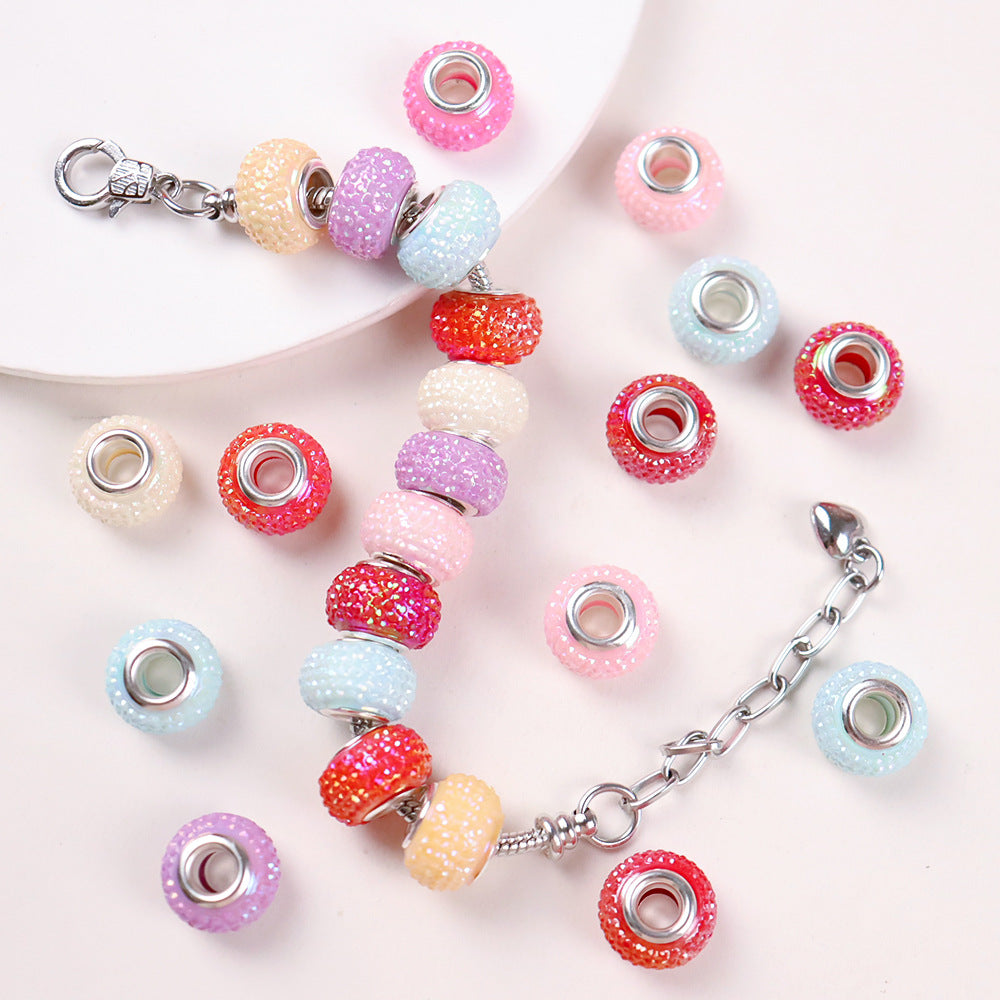 Wholesale100pcs  Big Hole Beads Gypsophila Resin Big Hole Beads DIY Jewelry