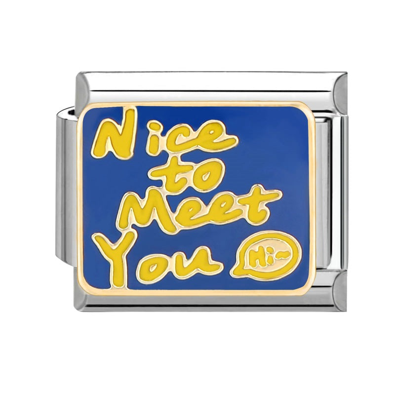 Großhandel italienisches Charmearmband 9mm DIY Spleißen süßer kreativer Anhänger Titanium Stahl komponierbares Armband