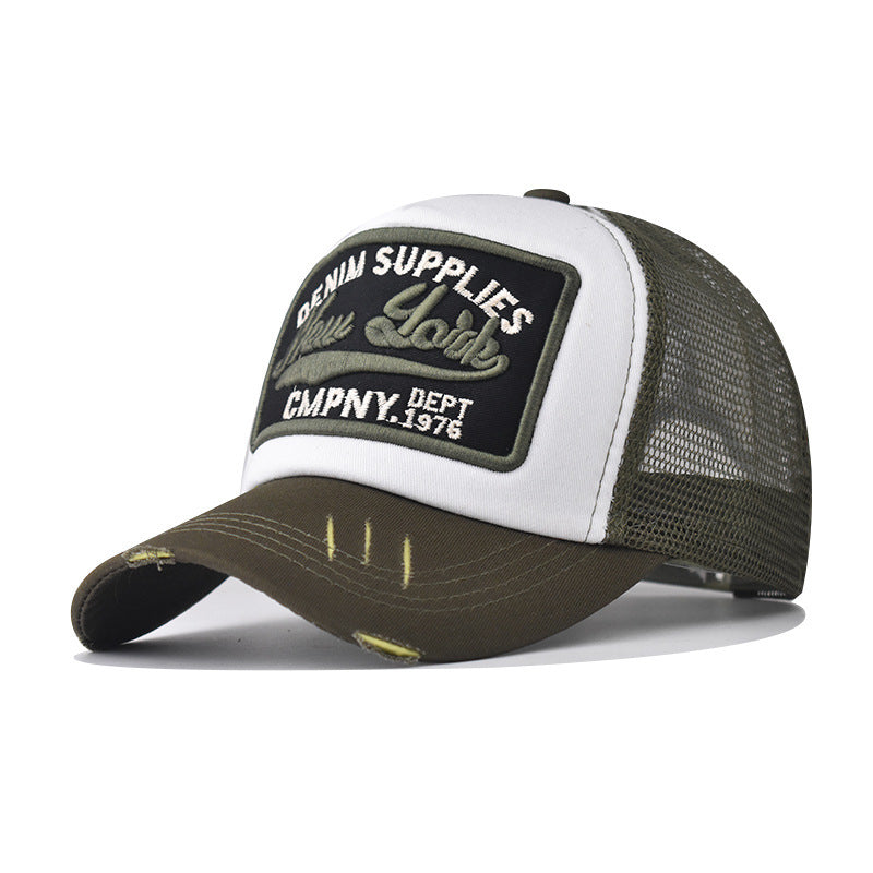 Wholesale New York 3D Embroidered Breathable Mesh Baseball Cap For Outdoor Summer