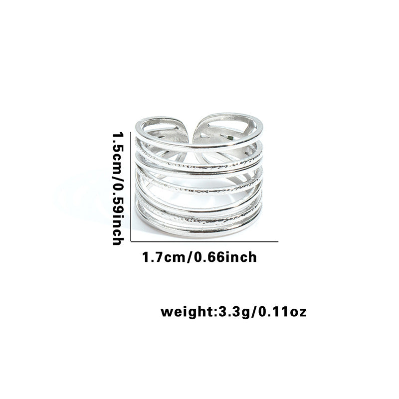 Wholesale Geometric Snake Line Retro Titanium Steel Ring,  Jewelry Accessory for Women