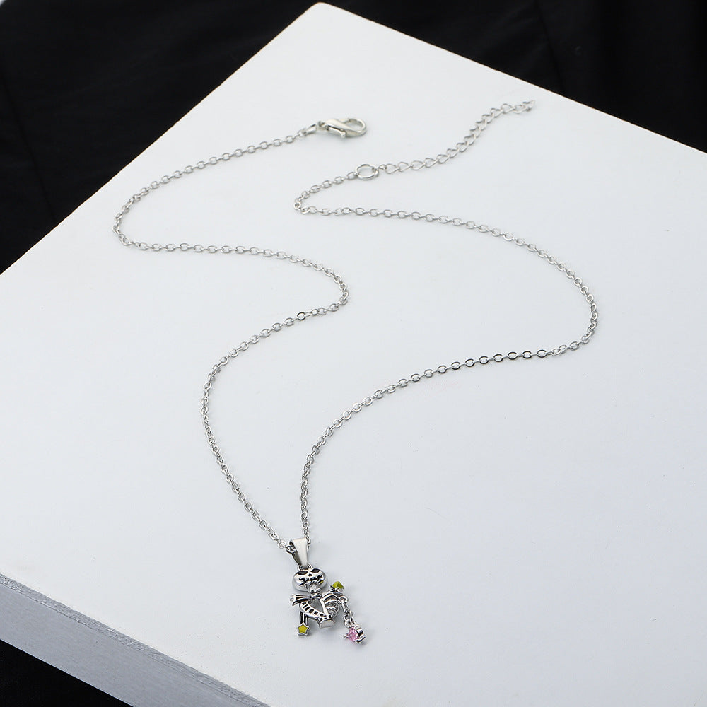 Wholesale Creative Skull Bone Hand-held Love Necklaces ACC-NE-ChengJing002