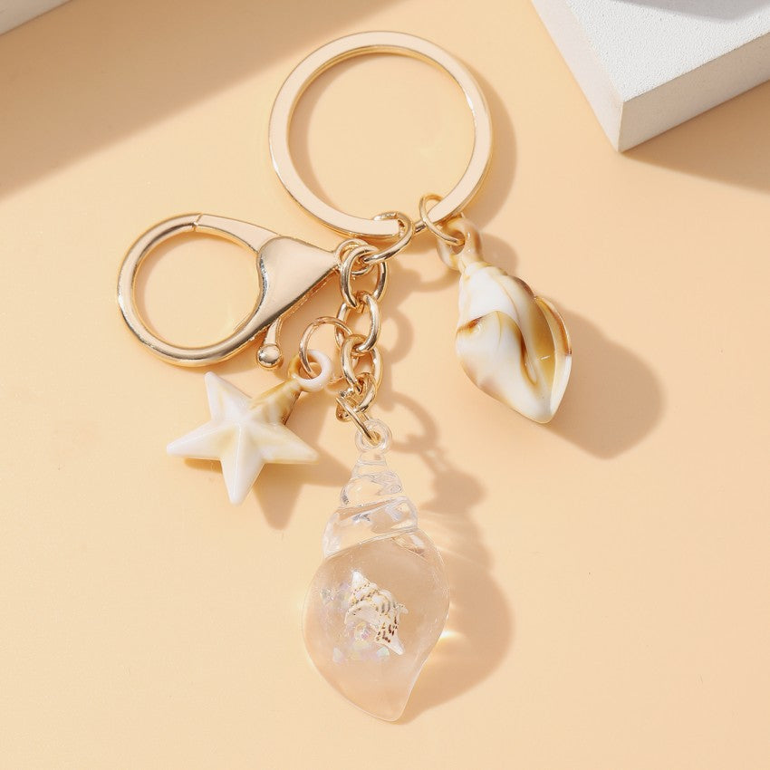 Wholesale Acrylic Glow-in-the-Dark Seashell Keychain Decorative Car Bag Charm Gift