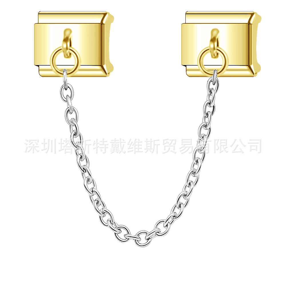 Wholesale 9mm Italian Charm Starter Bracelets DIY square Single Section Creative Stainless Steel Composable Bracelet