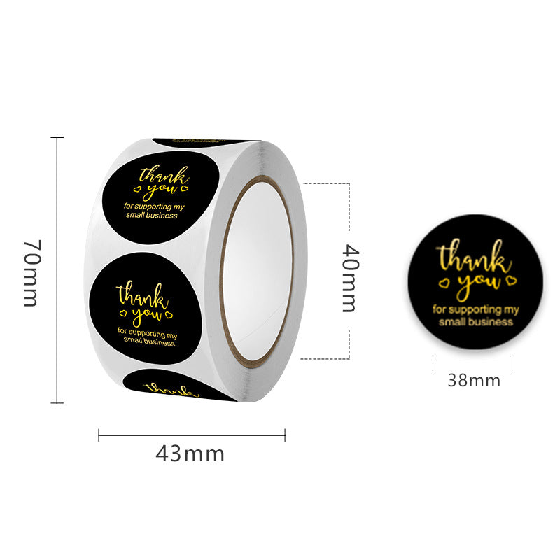 Wholesale 500pcs Gift envelope stickers kraft paper self-adhesive gold-stamped round roll stickers