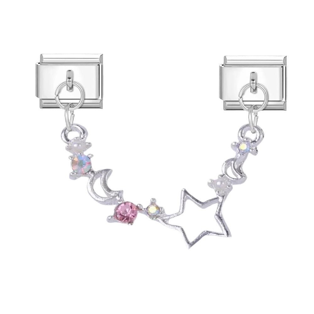 Wholesale Star Moon Crystal Charm Bracelet DIY Set - Stylish Fashion Accessory for Everyday Wear or Gift