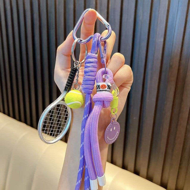 Wholesale Acrylic Tennis Tassel Keychain - Trendy Car Key Accessory for Everyday Use