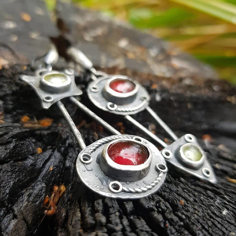 Wholesale geometric asymmetry inlaid long earrings