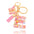 Wholesale Pink letter butterfly tassel keychain