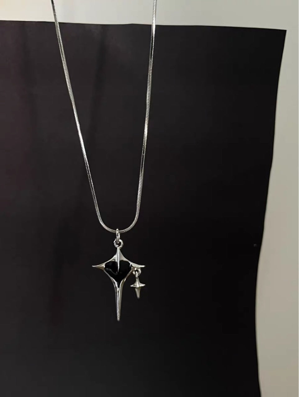 Wholesale Titanium Steel cross star love snake bone necklace