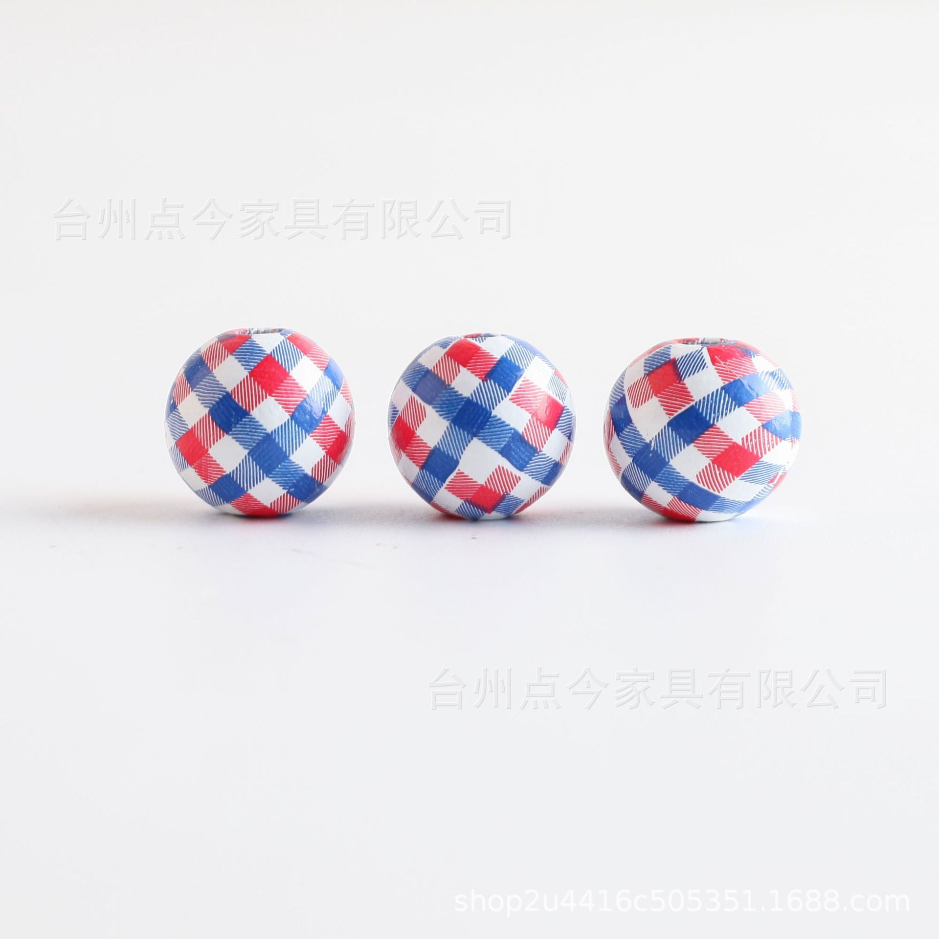 Wholesale 10pcs 16mm American Independence Day Wooden Beads Garland Printed Beads ACC-BDS-DianJin001