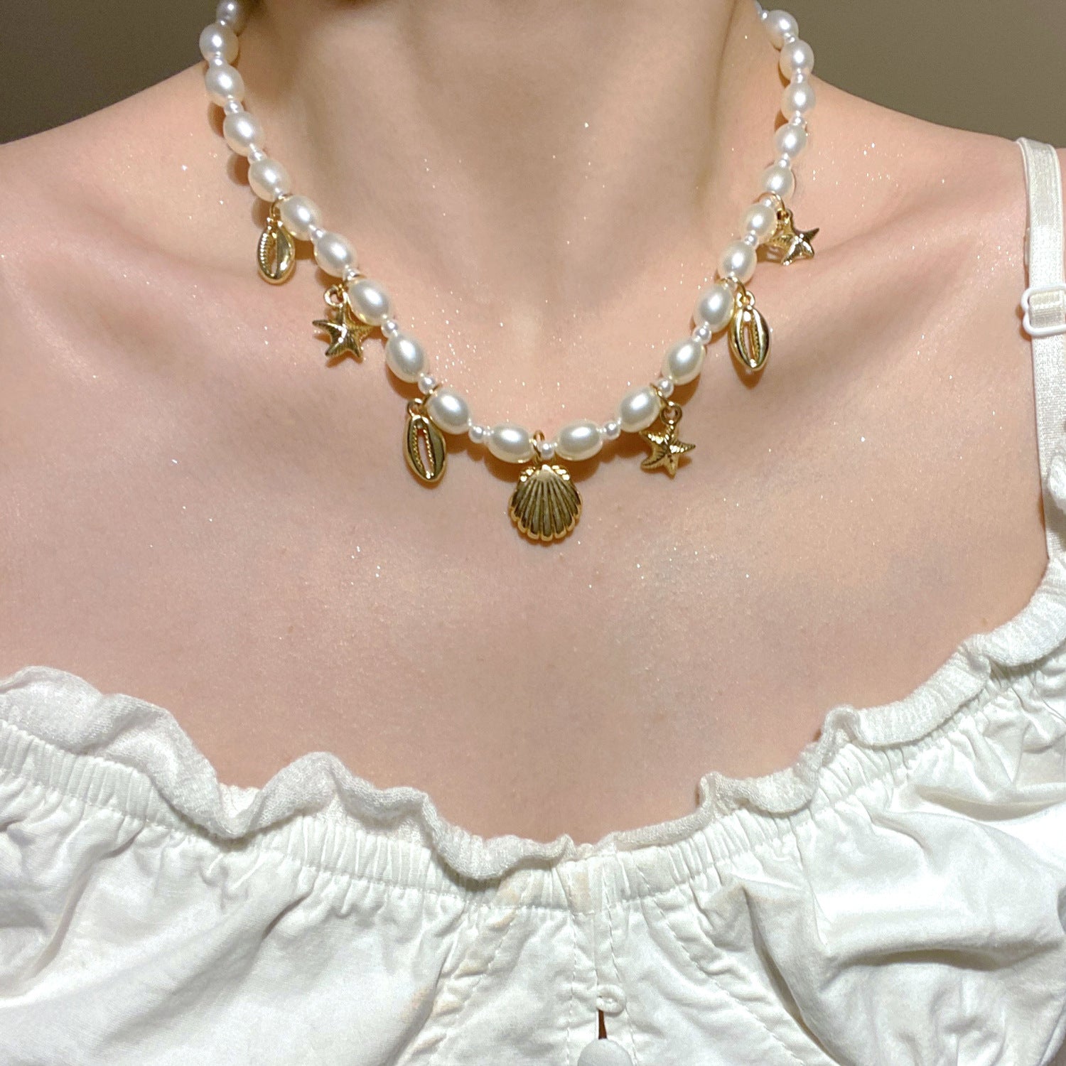 Wholesale  Natural Stone Shell Necklace