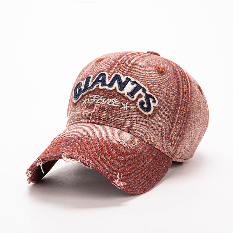 Wholesale Washed patch letter embroidered baseball cap