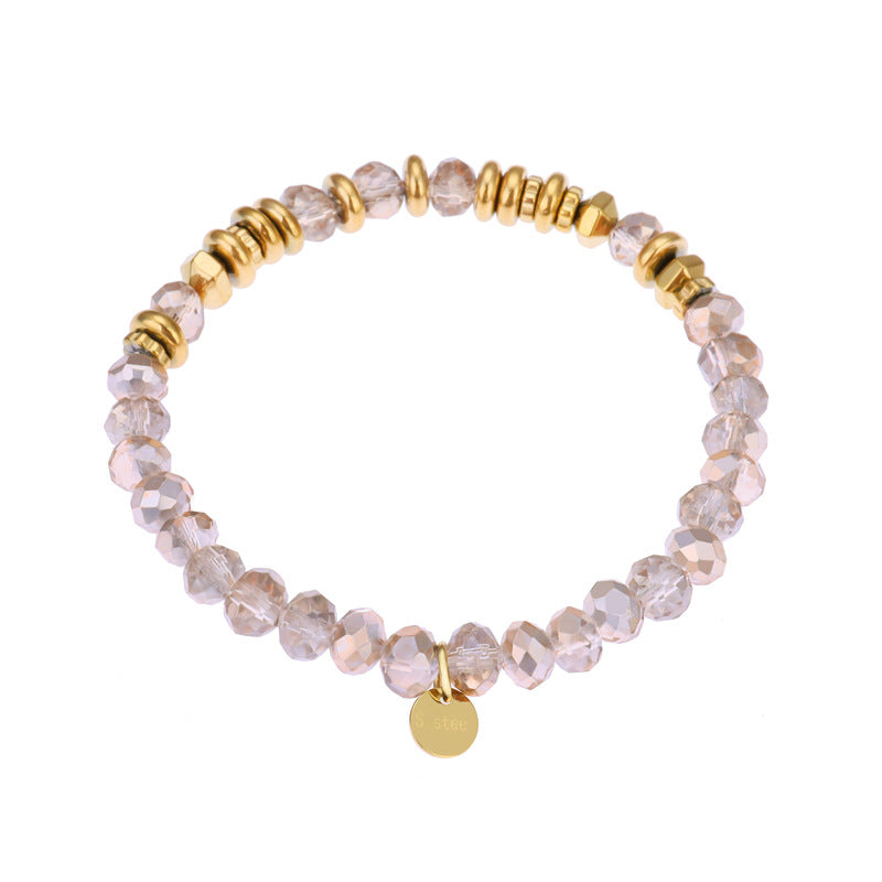 Wholesale Stackable Titanium Steel Bracelets Non-fading Natural Stone Beaded Bracelets ACC-BT-Yachan002