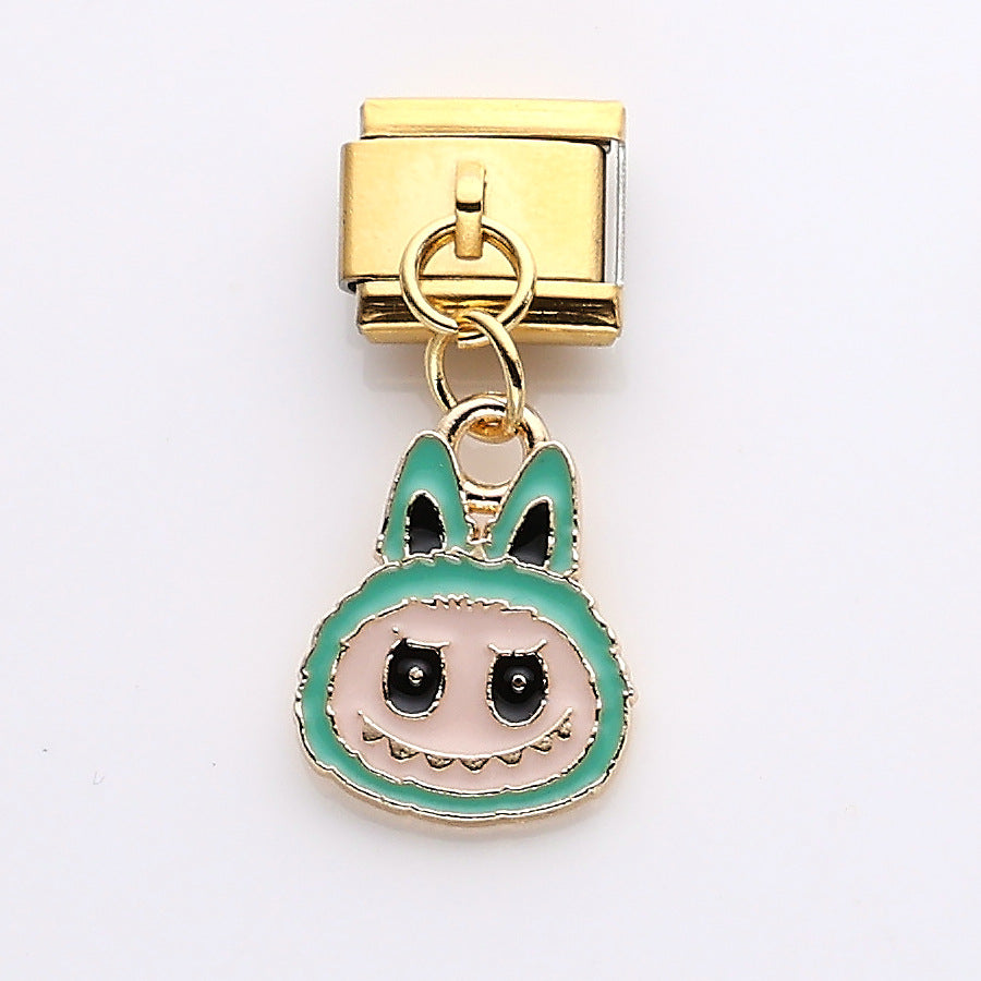 Wholesale 10pcs Italian Charm Bracelet 9mm DIY Splicing Cartoon Cute Stainless Steel Composable Bracelet