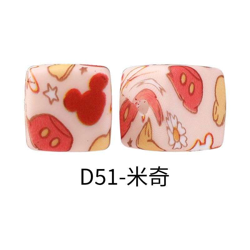 Wholesale Random 100pcs Cube Focal Beads DIY Bead Accessories