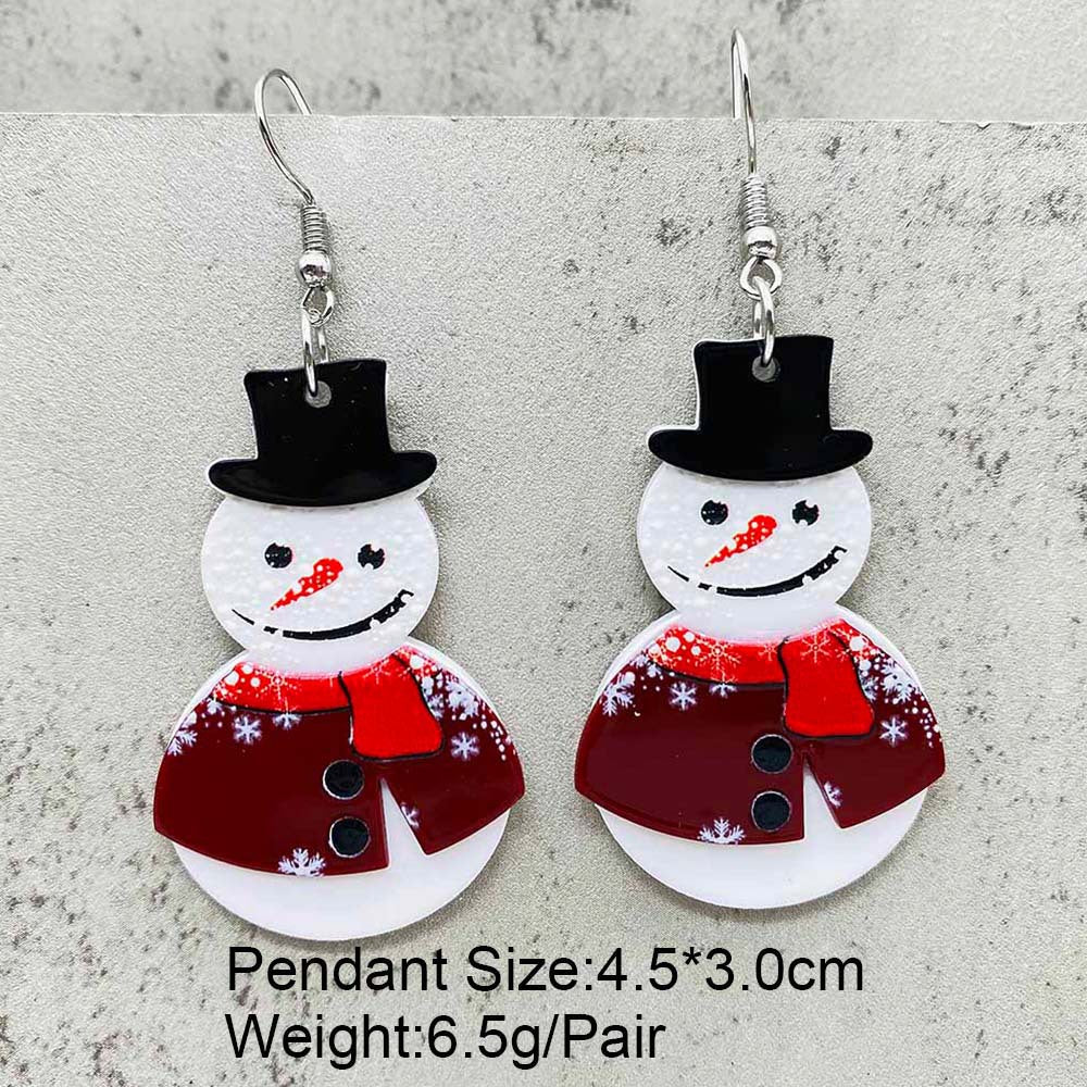 Wholesale Christmas 3D Snowman Gnome Acrylic Earrings ACC-ES-ChenY105