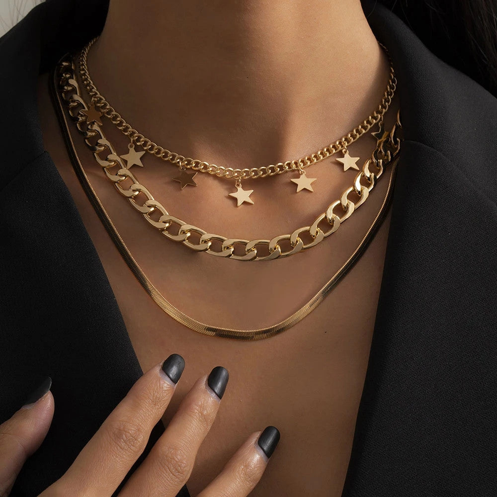 Wholesale Snake bone thick multi-layered necklace