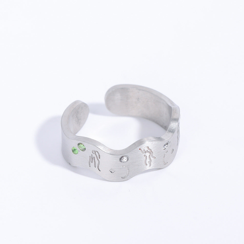 Wholesale Stainless Steel Open 18K Gold Ring ACC-RS-XuanChi001