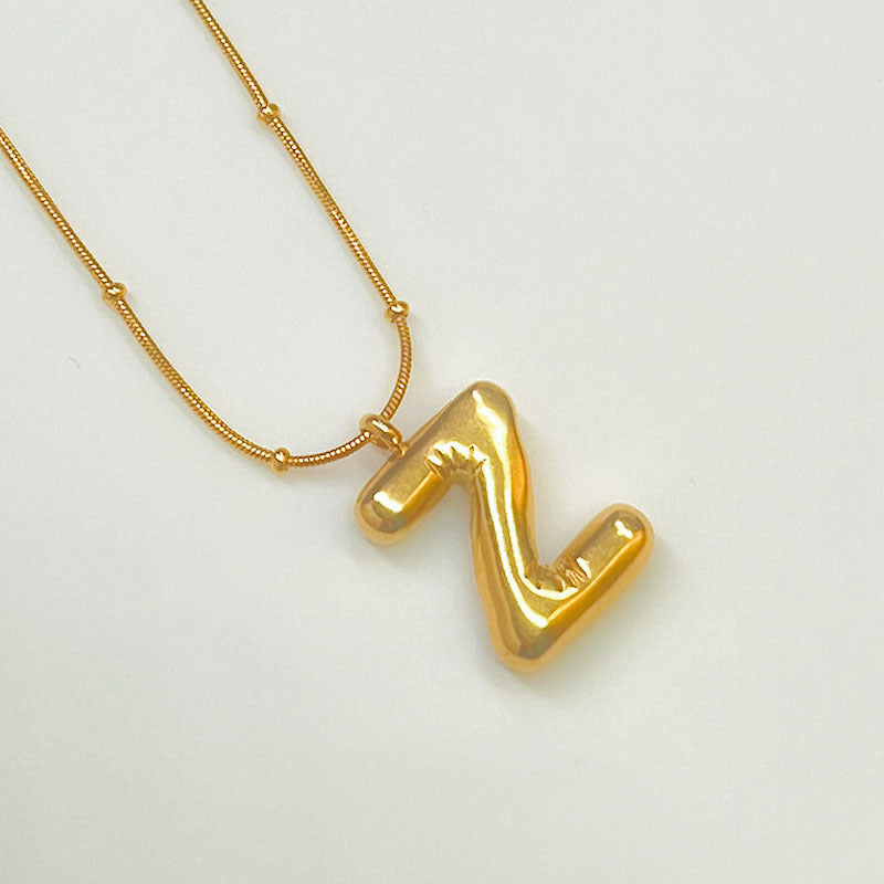 Wholesale Stainless Steel 18K Gold Plated Letter Necklaces ACC-NE-YuHui001