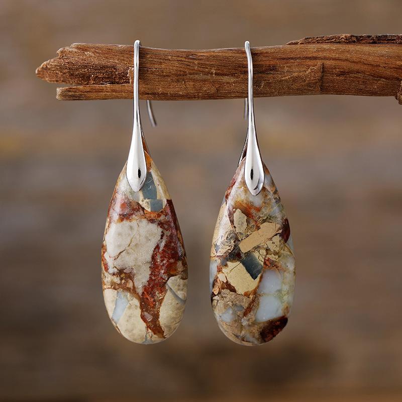 Wholesale  Natural Drop Emperor Stone Earrings