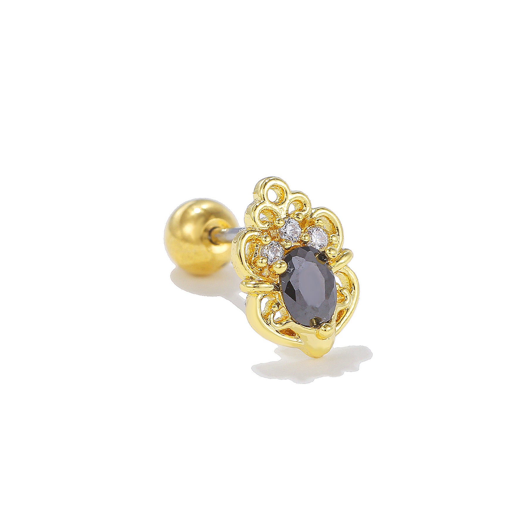 Wholesale geometric micro inlaid zircon ear bone nail earrings