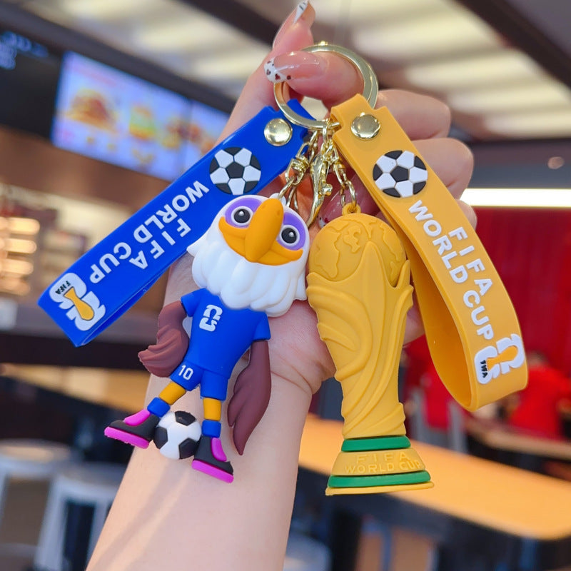 Wholesale PVC Cartoon World Cup Mascot Keychain Pendant Cute Doll Key Ring Car Key Accessory