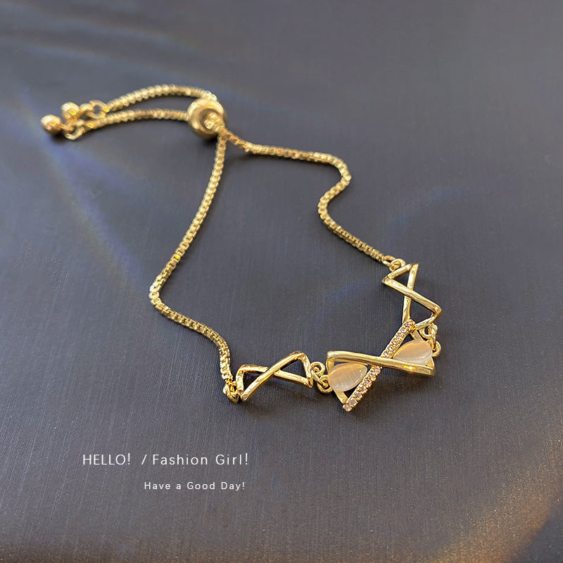 Wholesale Bow Butterfly Titanium Steel Diamond Bracelet Bow Bracelets Butterfly Bracelets ACC-BT-LvSha001