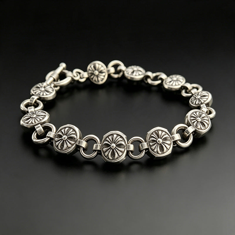 Wholesale Trendy Cross Pendant Necklace Bracelet Set Zinc Alloy Unisex Fashion Jewelry Travel Souvenir