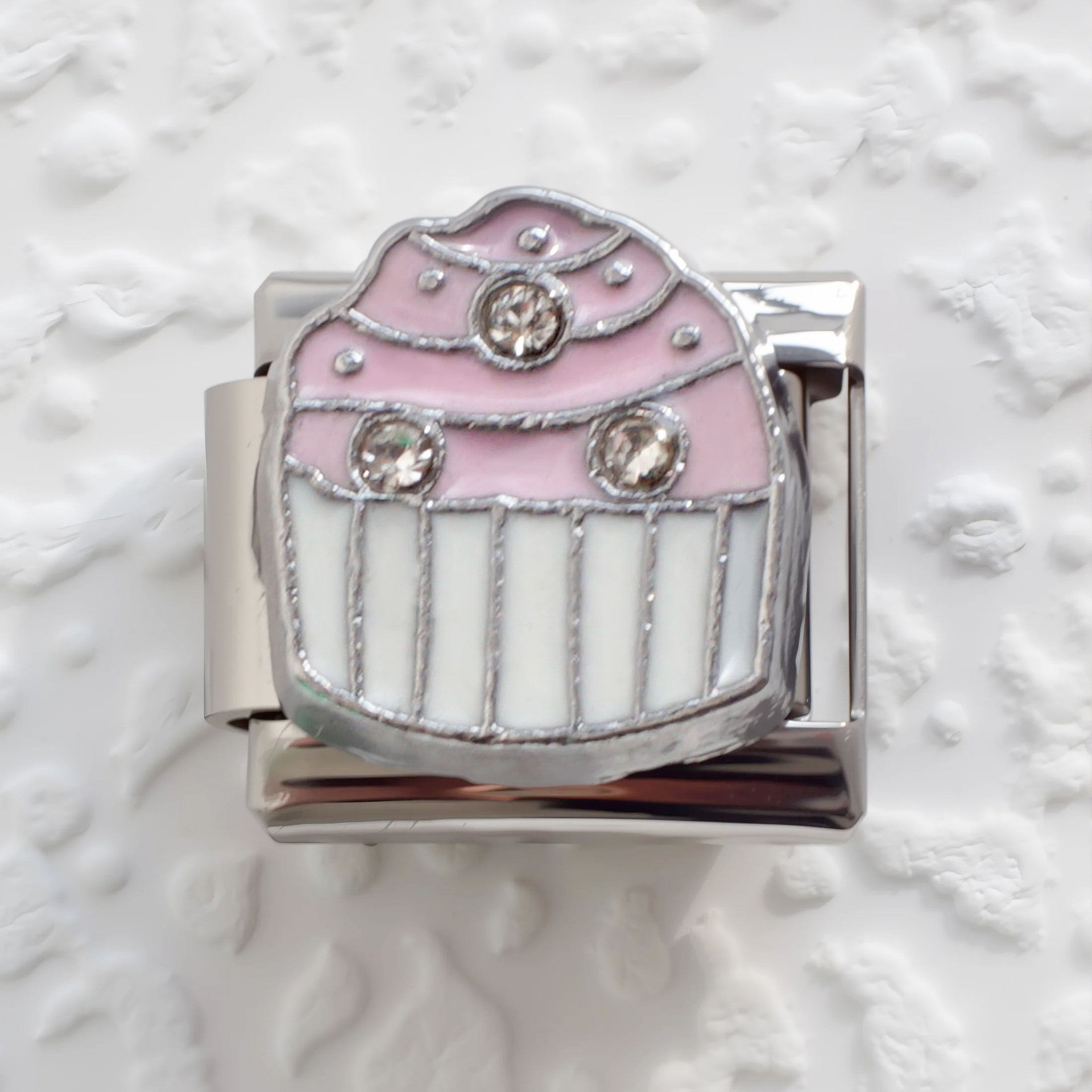 Wholesale 5pcs/pack Makeup &  Accessories Enamel Italian Charms Single Section Creative Stainless Steel Composable Bracelet