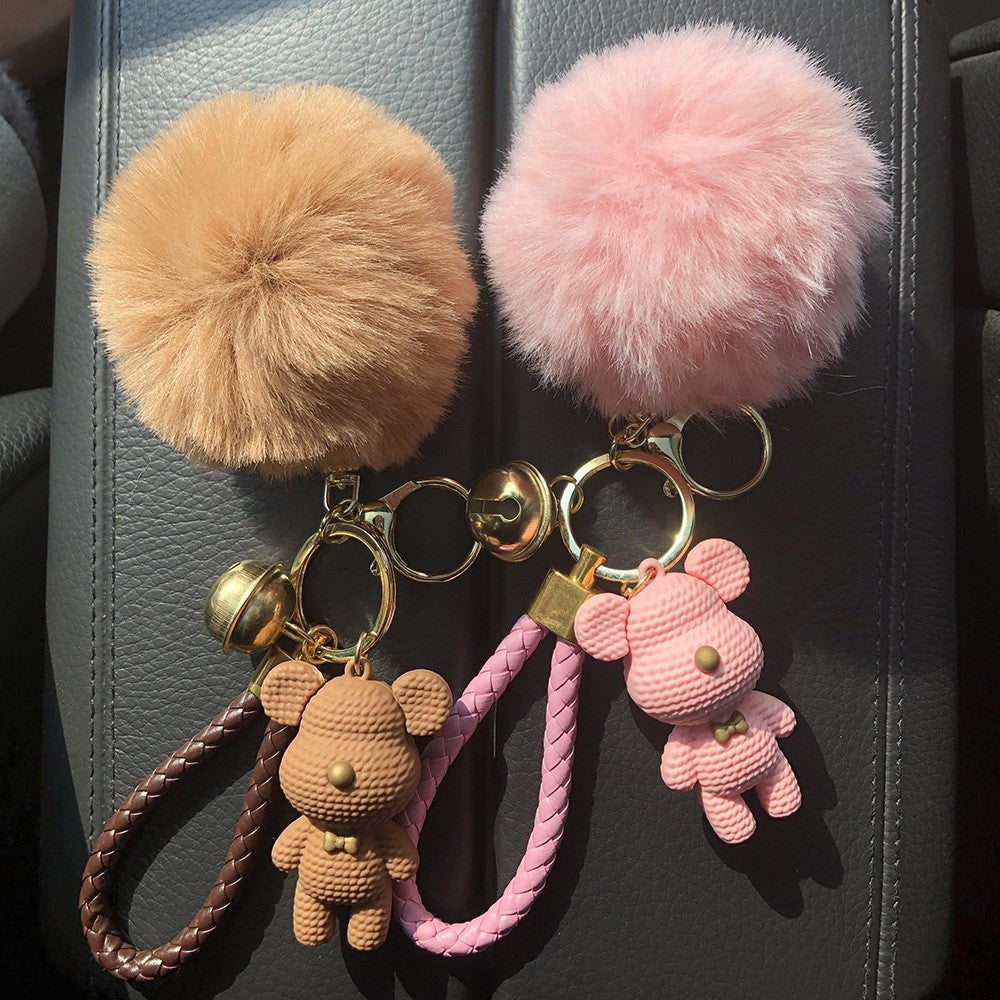 Wholesale Cute cartoon silicone plush keychain