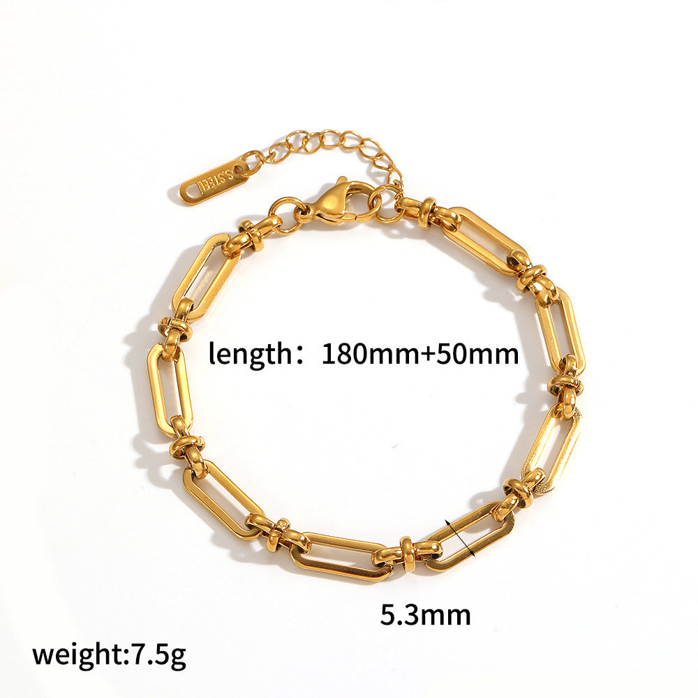 Wholesale 304 Stainless Steel Bracelet 18k Gold Plated Vacuum Electroplating in Furnace