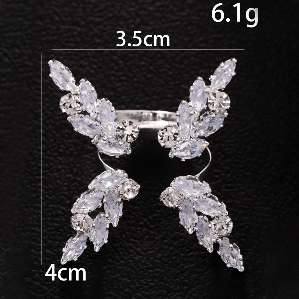 Wholesale  Light Luxury Zircon Butterfly Ring